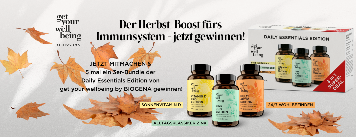 Gewinnspiel: Herbst-Boost von get your wellbeing by BIOGENA