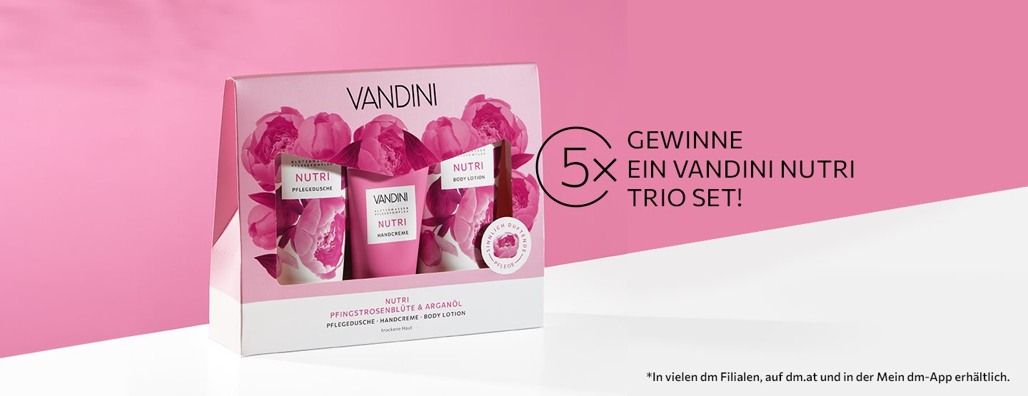 VANDINI NUTRI Trio Set, das Sie bei ACTIVE BEAUTY gewinnen können VANDINI NUTRI Trio Set gewinnen