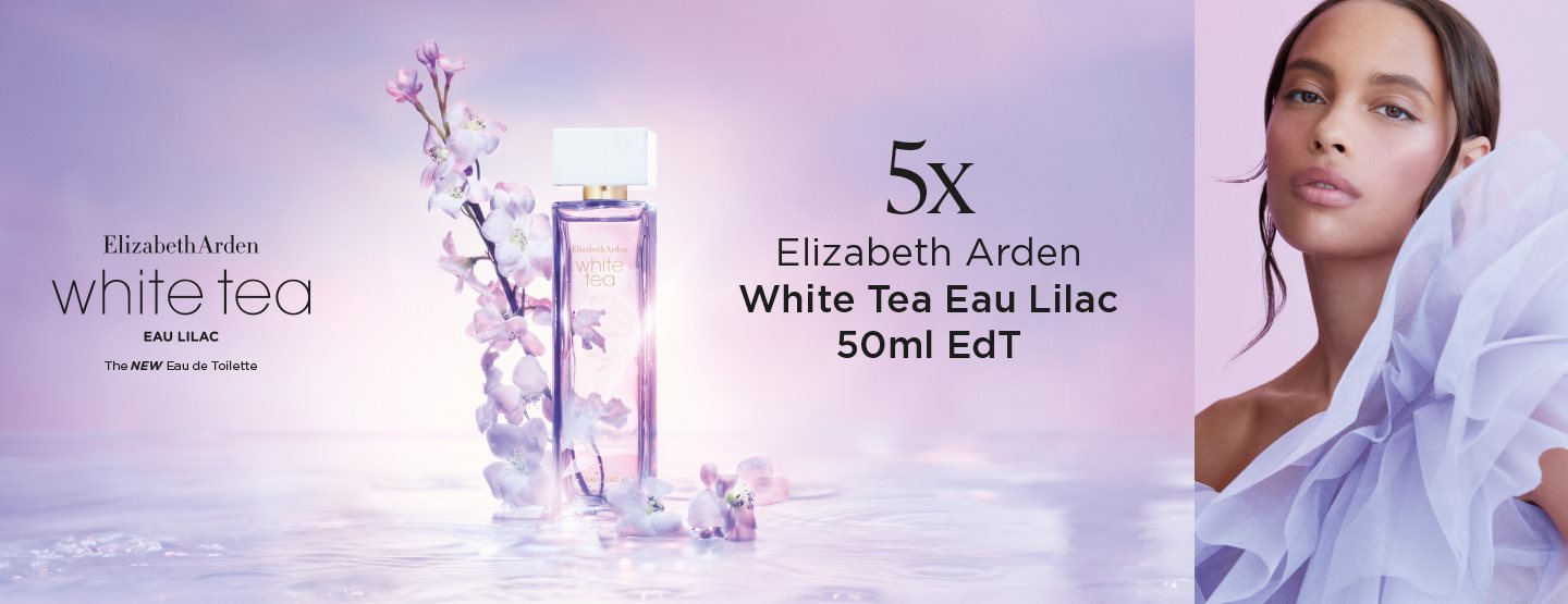 Elizabeth Arden White Tea Eau Lilac, den Sie beim ACTIVE BEAUTY Weihnachtsgewinnspiel gewinnen können Weihnachtsgewinnspiel: „White Tea Eau Lilac“ von Elizabeth Arden