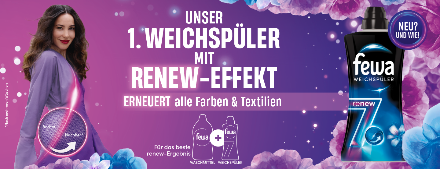 fewa Renew 7: Der erste Weichspüler, der Kleidung sichtbar erneuert