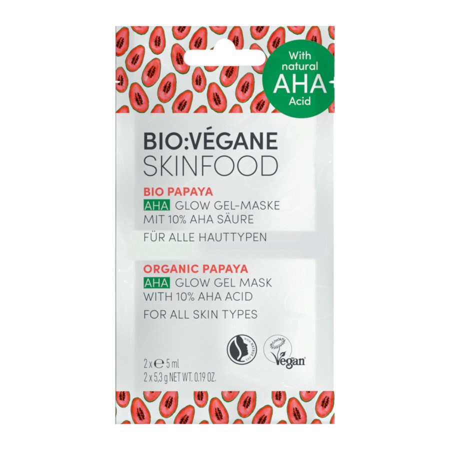 „AHA Glow Gel Maske mit Bio Papaya“ von BIO VÉGANE bei dm