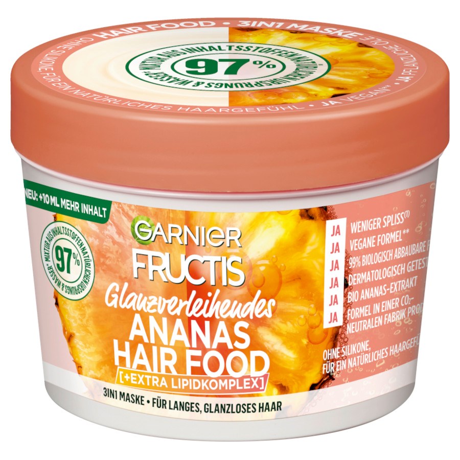 „Glanzverleihende Ananas Hair Food Maske“ von Garnier Fructis bei dm