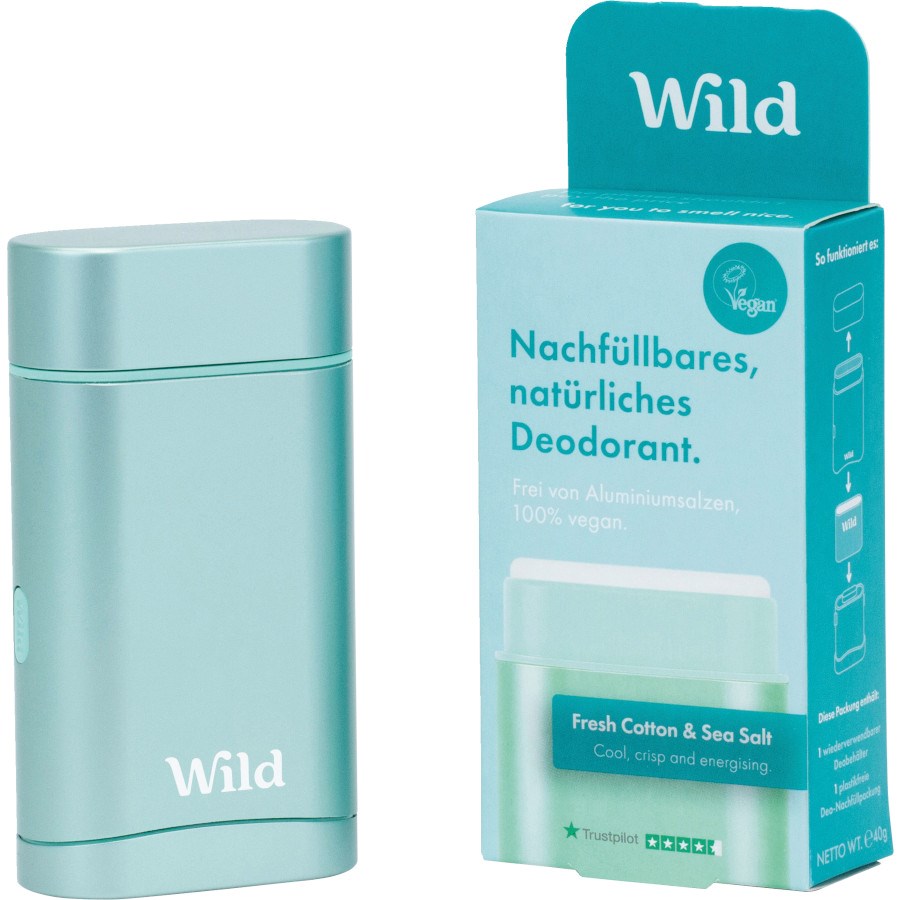 „Deodorant Deo-Stick nachfüllbar und natürlich Fresh Cotton und Sea Salt“ von Wild bei dm