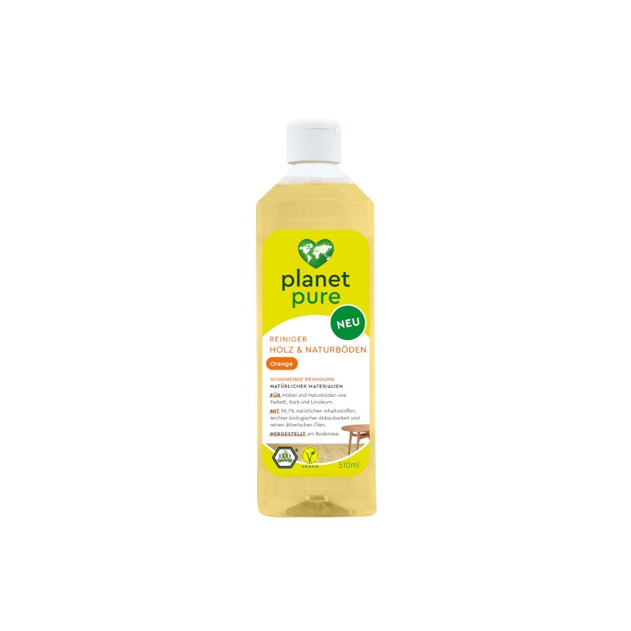 „Reiniger Holz & Naturböden Orange“ von Planet Pure bei dm