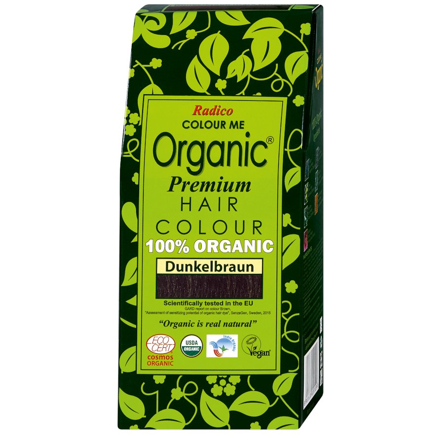 „Colour Me Organic Premium Haarfarbe – Dunkelbraun“ von Radico bei dm