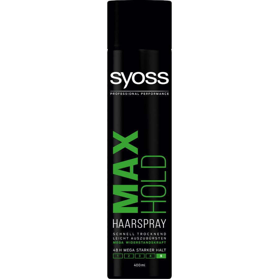 „Max Hold Haarspray Mega starker Halt“ von Syoss bei dm