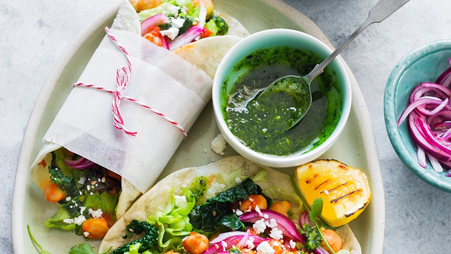 Ein Rezept für Wraps: vegetarisch