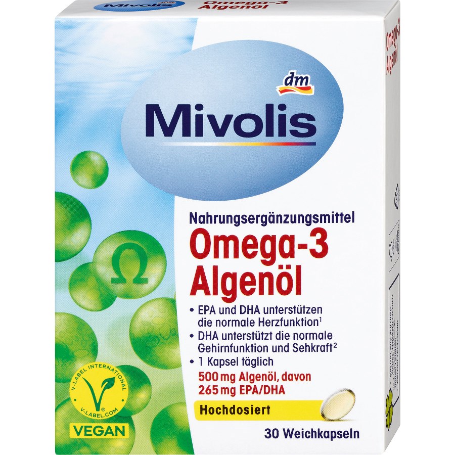 „Omega-3 Algenöl, 30 St“ von Mivolis bei dm