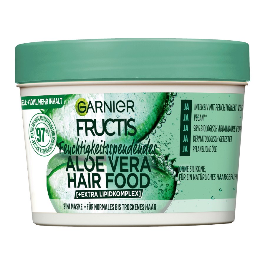 „Feuchtigkeitsspendendes Aloe Vera Hair Food 3in1 Haarmaske“ von GARNIER FRUCTIS