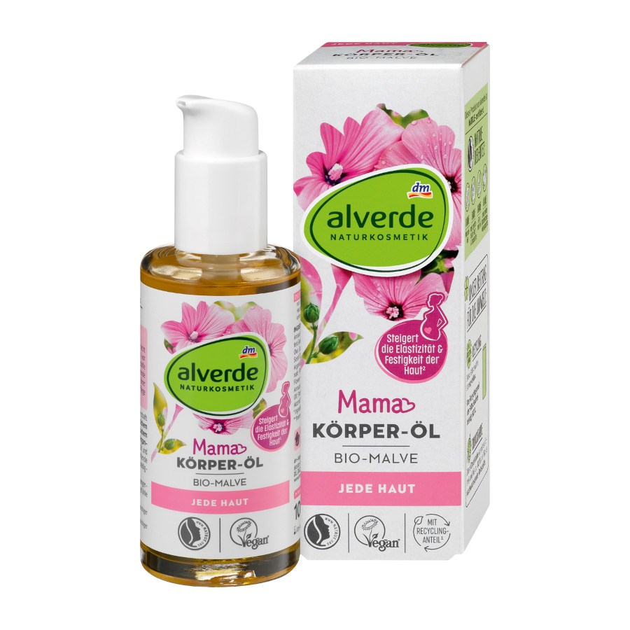 „Pflegeöl Körper Mama Bio-Malve“ von alverde NATURKOSMETIK