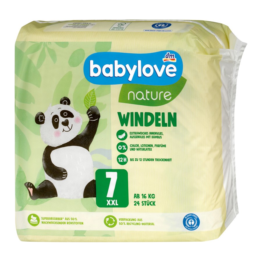 Windeln nature Gr. 7 XXL (ab 16 kg) von babylove nature