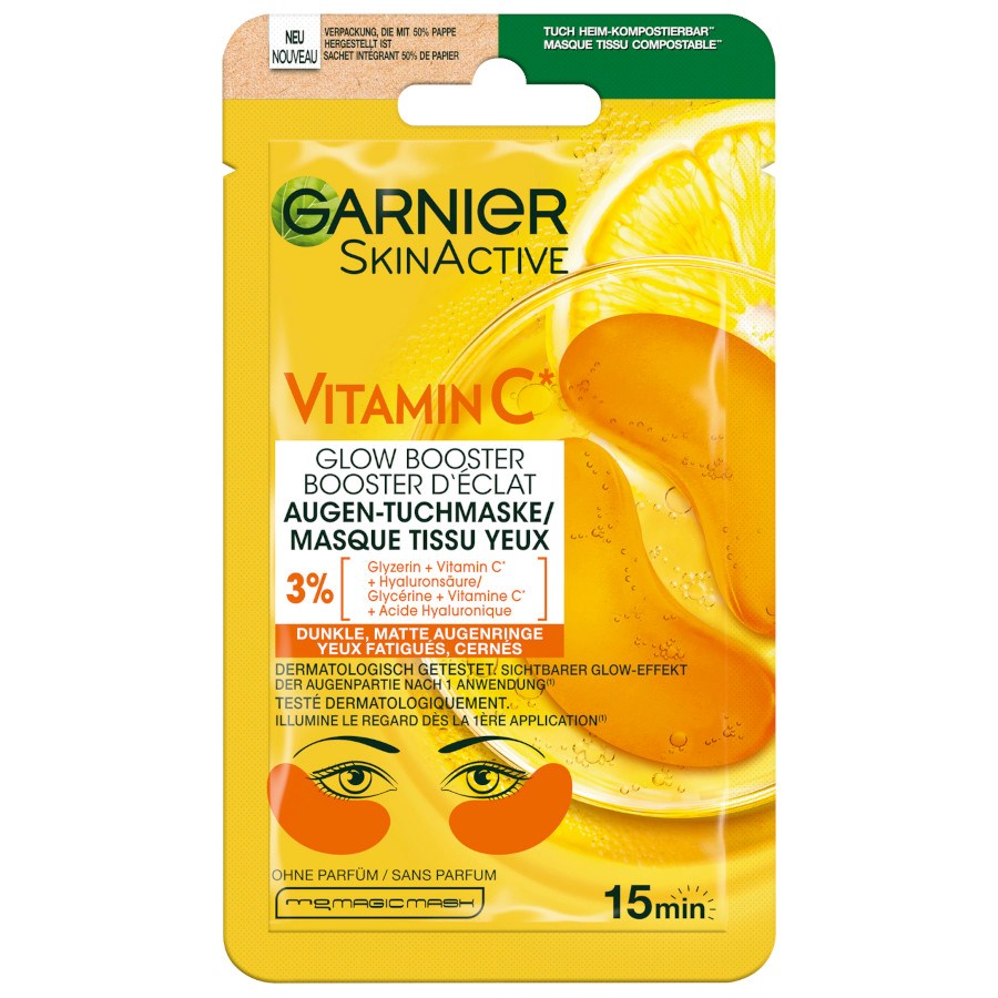 „Augentuchmaske Vitamin C Glow Booster“ von Garnier Skin Active