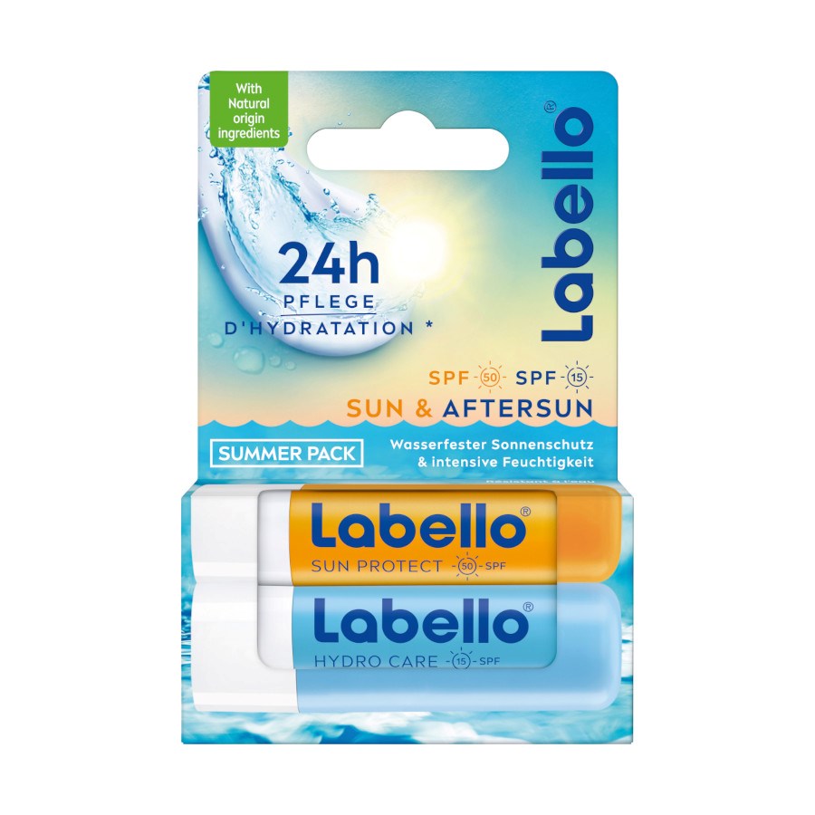 „Lippenpflege Stift Sun & Aftersun Dopppelpack“ von Labello