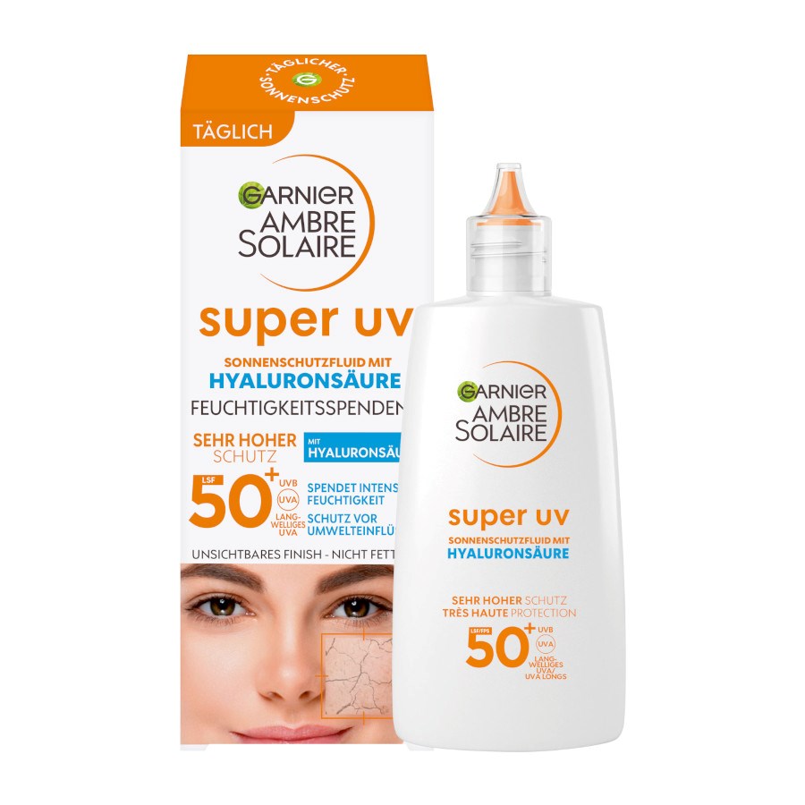 „Sonnenfluid Gesicht Super UV Hyaluron LSF 50+“ von Garnier Ambre Solaire