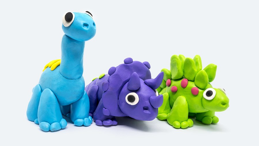 Dinosaurier aus selbstgemachter Knete